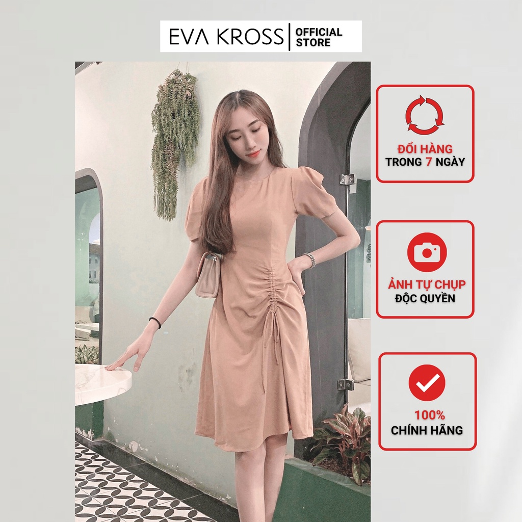 Váy nữ dáng dài, đầm công sở thiết kế rút dây tôn dáng EKS117 EVA KROSS