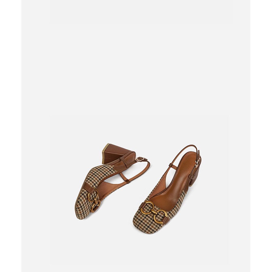 Sandal kẻ phong cách Retro vintage 2021