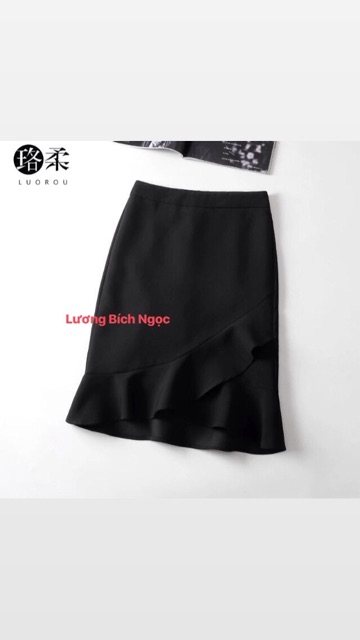 Chân váy công sở phối bèo thời trang | BigBuy360 - bigbuy360.vn