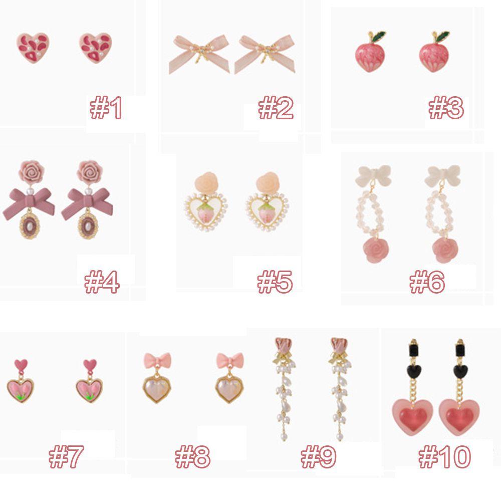 Bông Tai Dáng Dài Hình Hoa Màu Hồng Ngọt Ngào Thời Trang Dự Tiệc 1 Cái