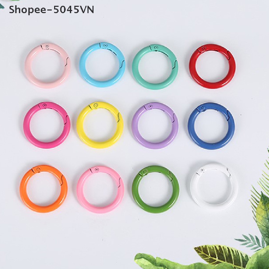 [rain] Set 10 Móc Khóa Carabiner Tròn Bằng Kim Loại Dạng Mở