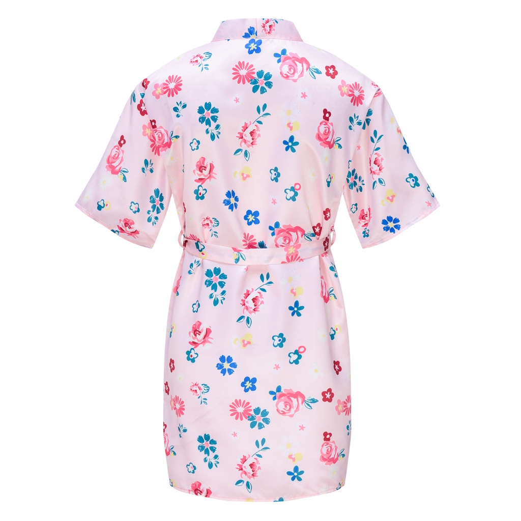 Áo Choàng Tắm Kimono Bằng Lụa Mềm Dành Cho Bé Gái 2-14 Tuổi