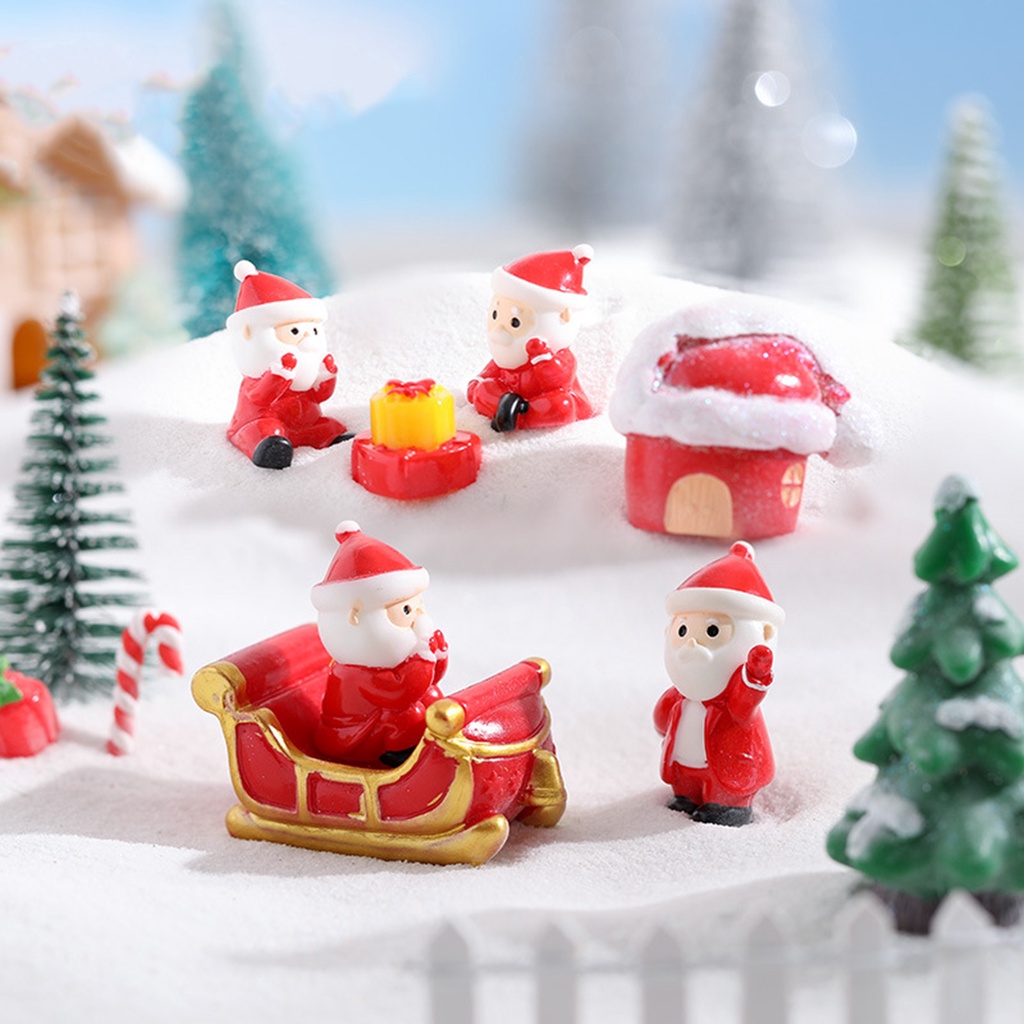 Phụ Kiện Trang Trí Giáng Sinh Hình Ông Già Noel / Tuần Lộc Bằng Nhựa Resin Chống Mài Mòn