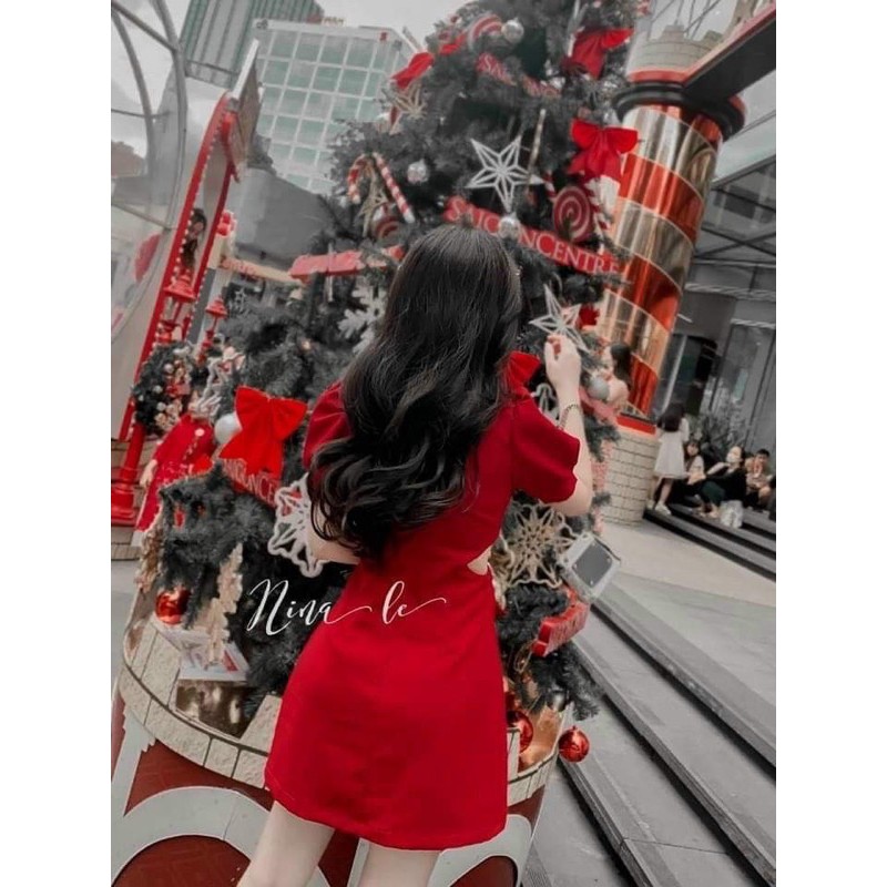 Đầm Vest khoét Eo đính Nơ Đá Sang trọng