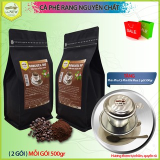 1Kg CAFE ROBUSTA BƠ (2gói 500g) - TẶNG Bộ PHIN Nhôm - Hương Bơ - Hậu Đậm, Vị Đắng - Coffee New.
