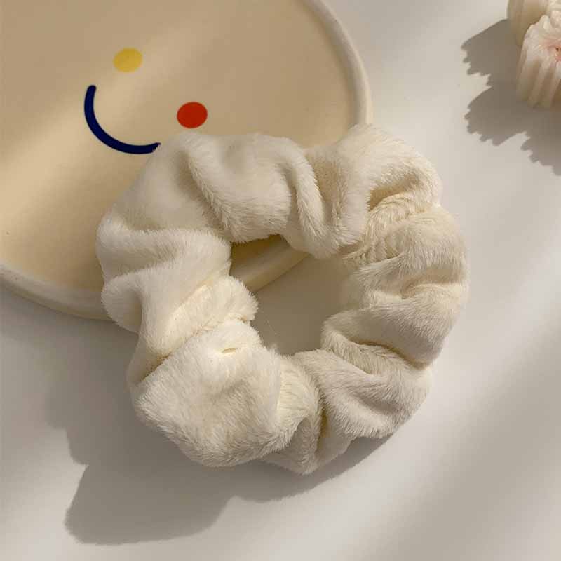 Dây buộc tóc TENDER AFTERNOONS dạng cao su bọc vải lông cỡ lớn dễ thương thời trang Hàn Quốc cho nữ