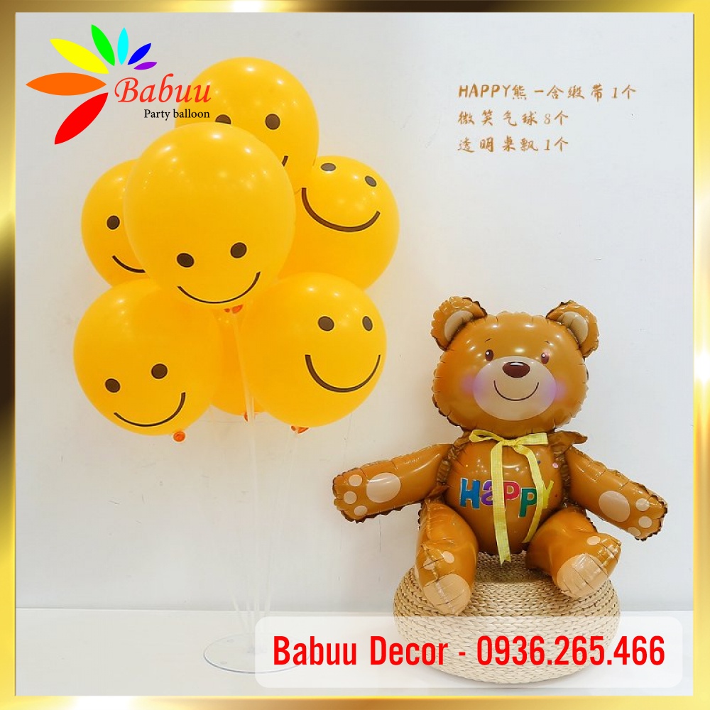 Bóng tráng nhôm hình gấu béo đáng yêu / gấu nâu 3D cỡ lớn Babuu Decor