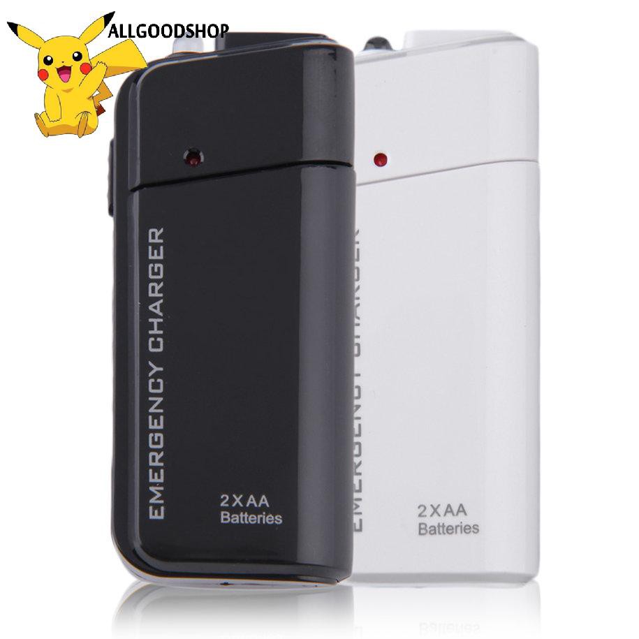 111all} Universal USB Emergency Portable 2 AA Battery Power Charger for Mobile Phones