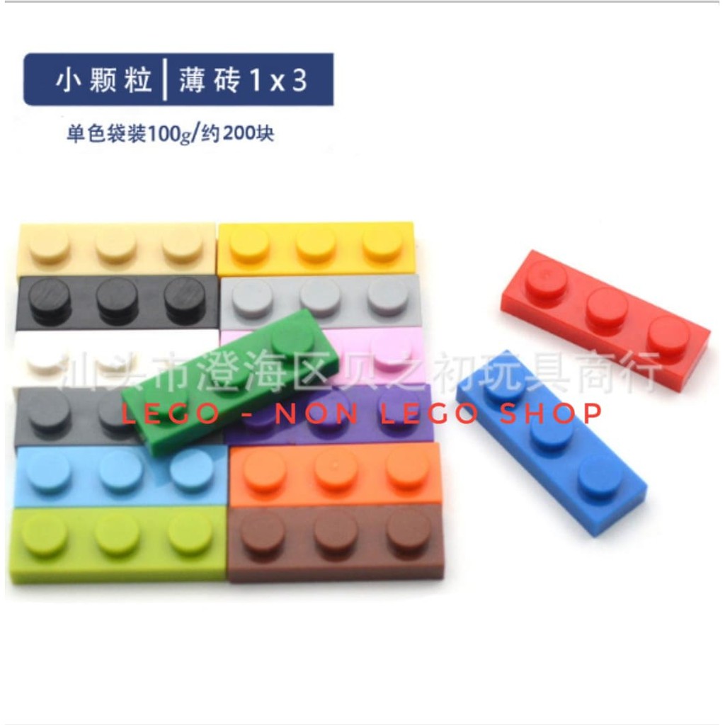 Lego part 1x3 dẹt cơ bản các màu sắc ( 20c )