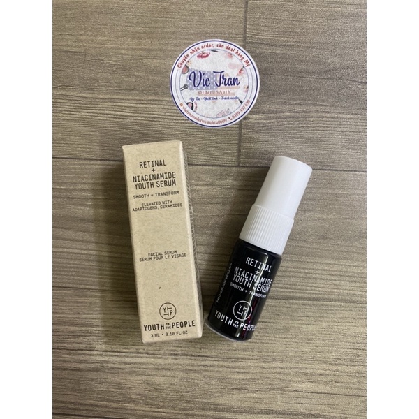 Tinh chất hỗ trợ phục hồi da Youth To The People Retinal + Niacinamide Youth Serum 3ml Full box