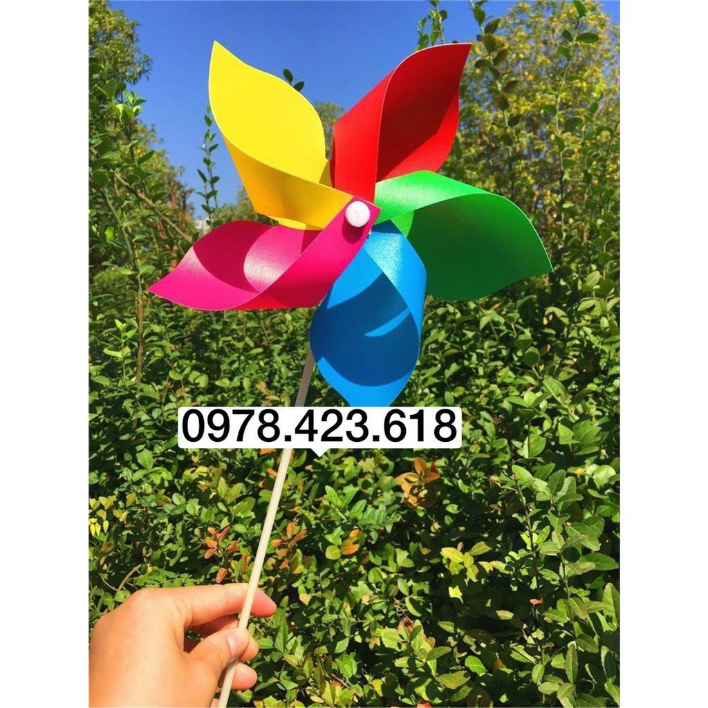 Combo 10 chong chóng 4 cánh 5 cánh 6 cánh nhiều cầm tay màu trang trí trường học, mầm non, homestay, khách sạn, cà phê