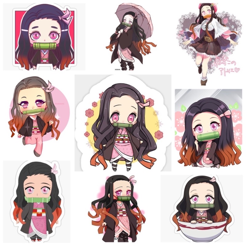 30-60 hình dán Kamado Nezuko Kimetsu no yaiba/ Sticker Kamado Nezuko