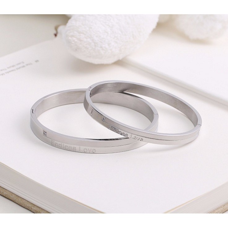 Bộ Vòng Tay Đôi Nam Nữ Endless Love Ti Tan Không Đen Cao Cấp TT 0708