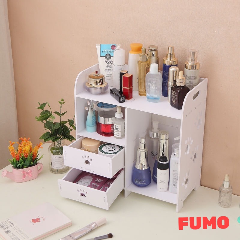 Kệ đựng mỹ phẩm để bàn kệ để đồ trang điểm họa tiết chân chó size lớn FUMO SP009