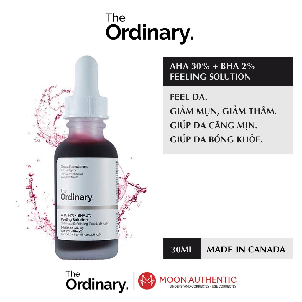 Serum The Ordinary Peeling Da tẩy tế bào chết AHA 30 % + BHA 2% Peeling Solution - odinary