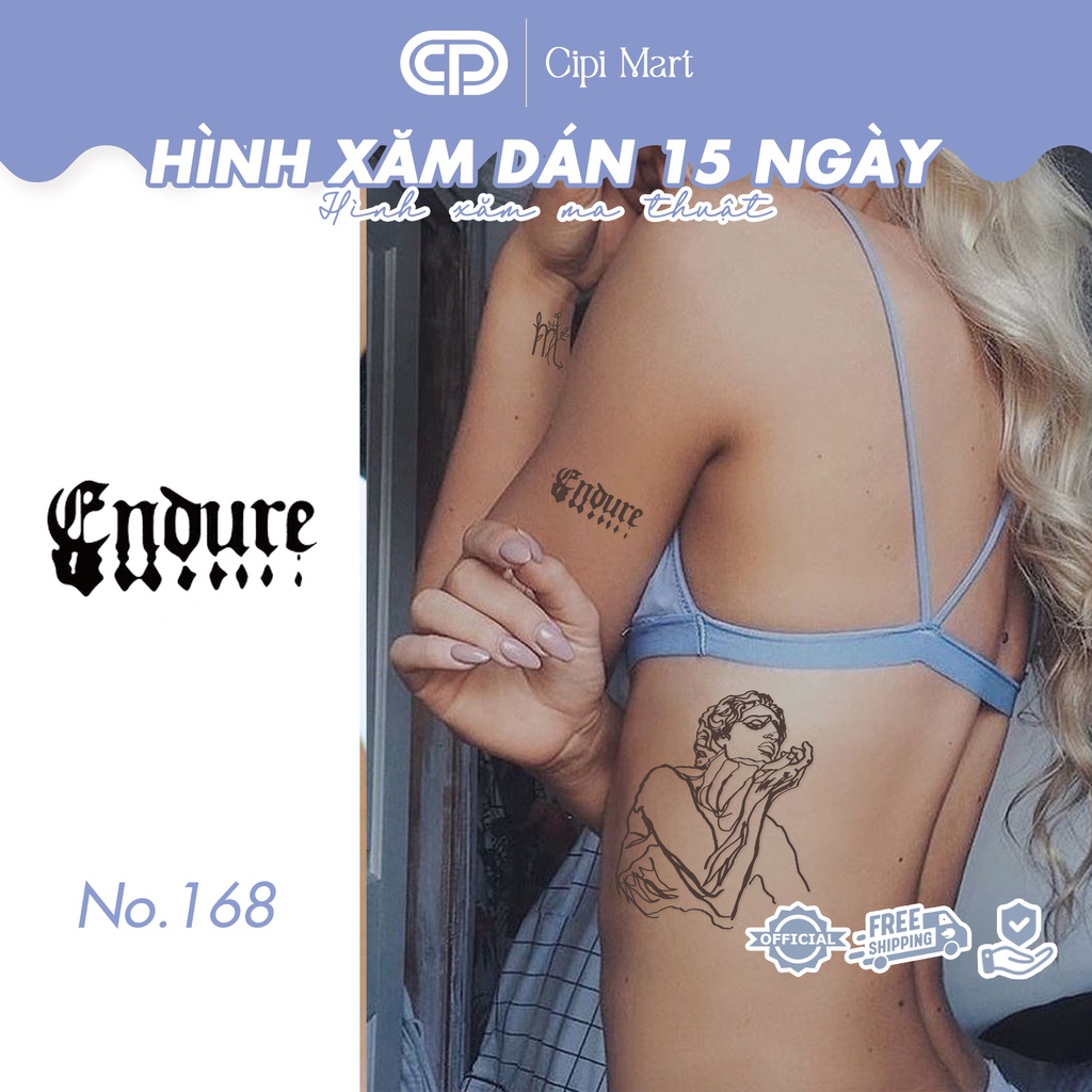 - Hình xăm tạm thời 15 NGÀY - chống nước, cọ xát SIZE S