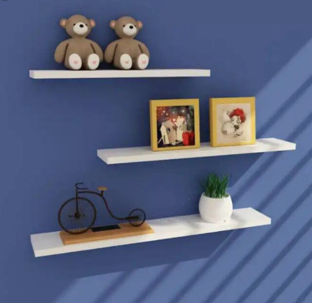 SET 3 THANH KỆ GỖ TREO TƯỜNG TRANG TRÍ- DECOR NGANG DÀI 60cmx sâu 12cm dày 1,8ly. Bảo hành 1 năm