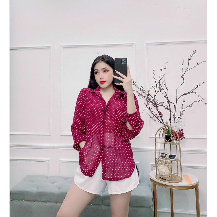 Thanh Lý Những Mẫu Áo Sơ Mi from rộng tay phồng chất Voạn lụa mịn