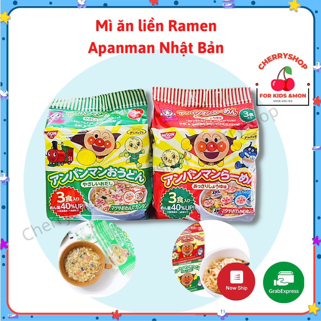 Mì ăn liền - Mì tôm Anpanman Nissin cho bé từ 1 tuổi - mì apaman