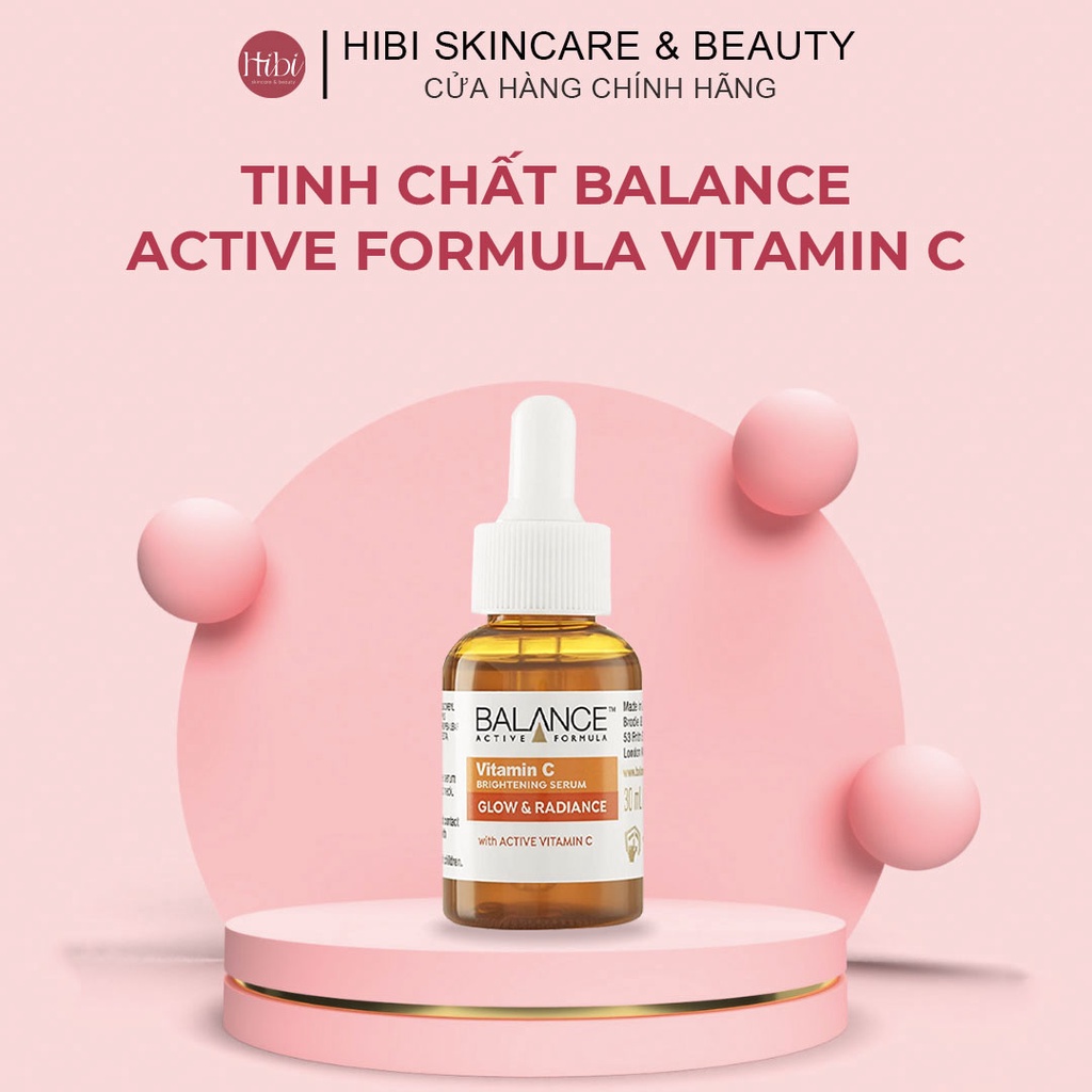 Serum Vitamin C Balance Sáng Da Mờ Thâm Nám 30ml, Tinh chất Mờ Thâm Balance Active Formula Vitamin C Bright