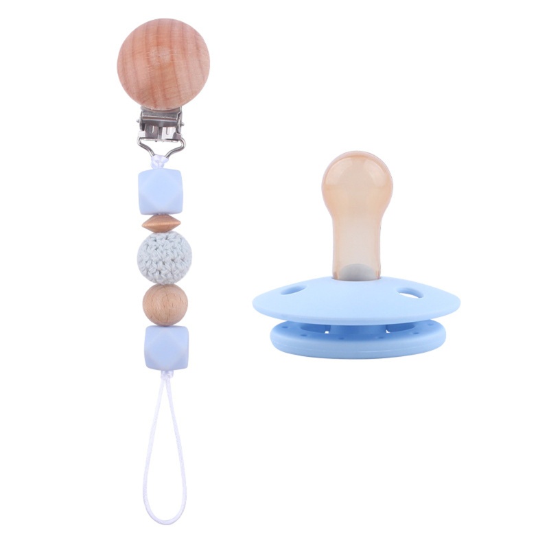 Núm Ti Giả Bằng Silicone Không BPA Thoải Mái Có Chuỗi Kẹp Tiện Lợi Dành Cho Em Bé