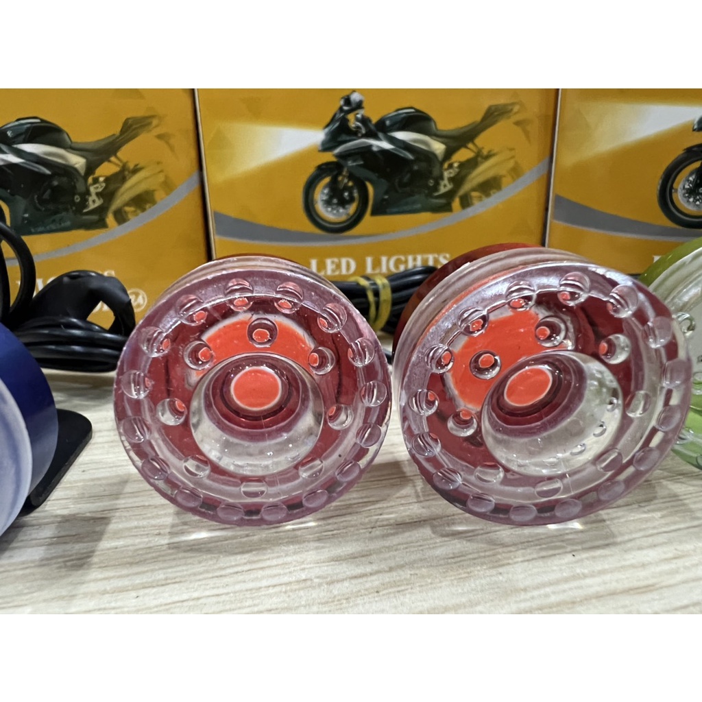 Đèn led nháy nhiều chế độ lắp chân gương cho mọi dòng xe xanh lá, dương, đỏ loại xịn chống nước tuyệt đối