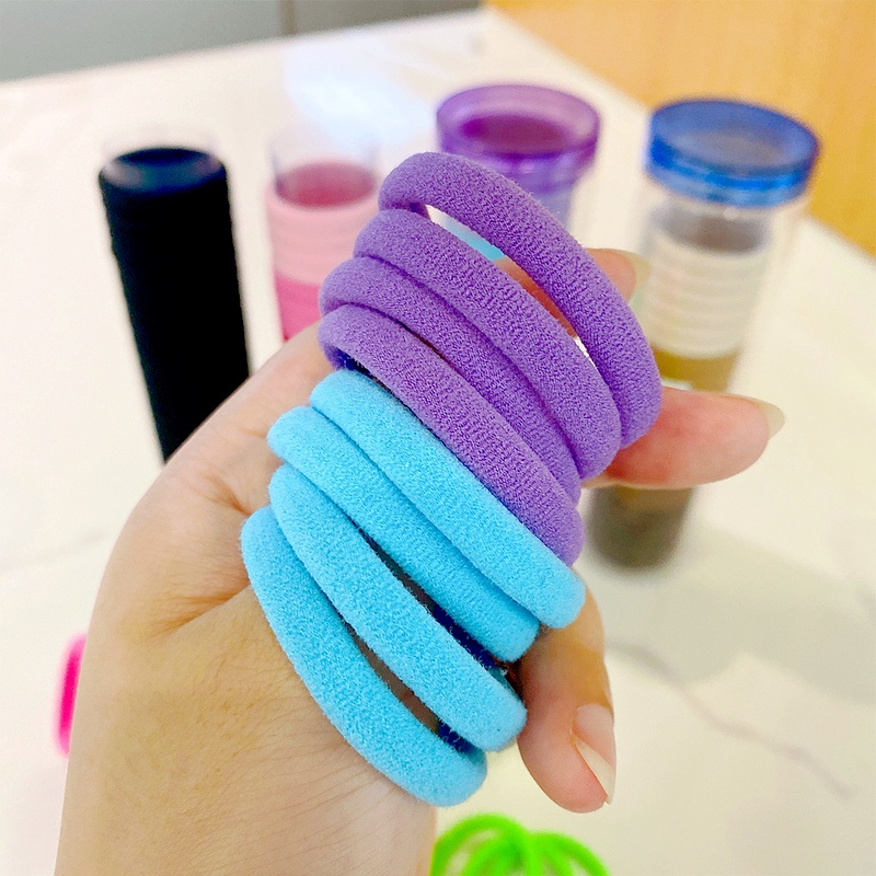 Set 24 Dây Buộc Tóc Cao Su Nylon Mềm Co Giãn Nhiều Màu Sắc Cho Bé Gái