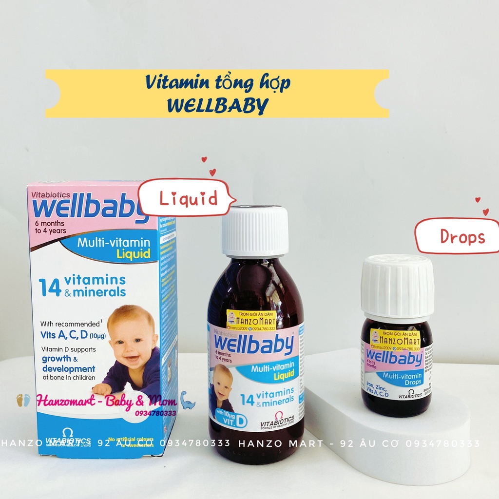 Multi Vitamin WellBaby Liquid bổ sung 14 Vitamin Và Khoáng Chất