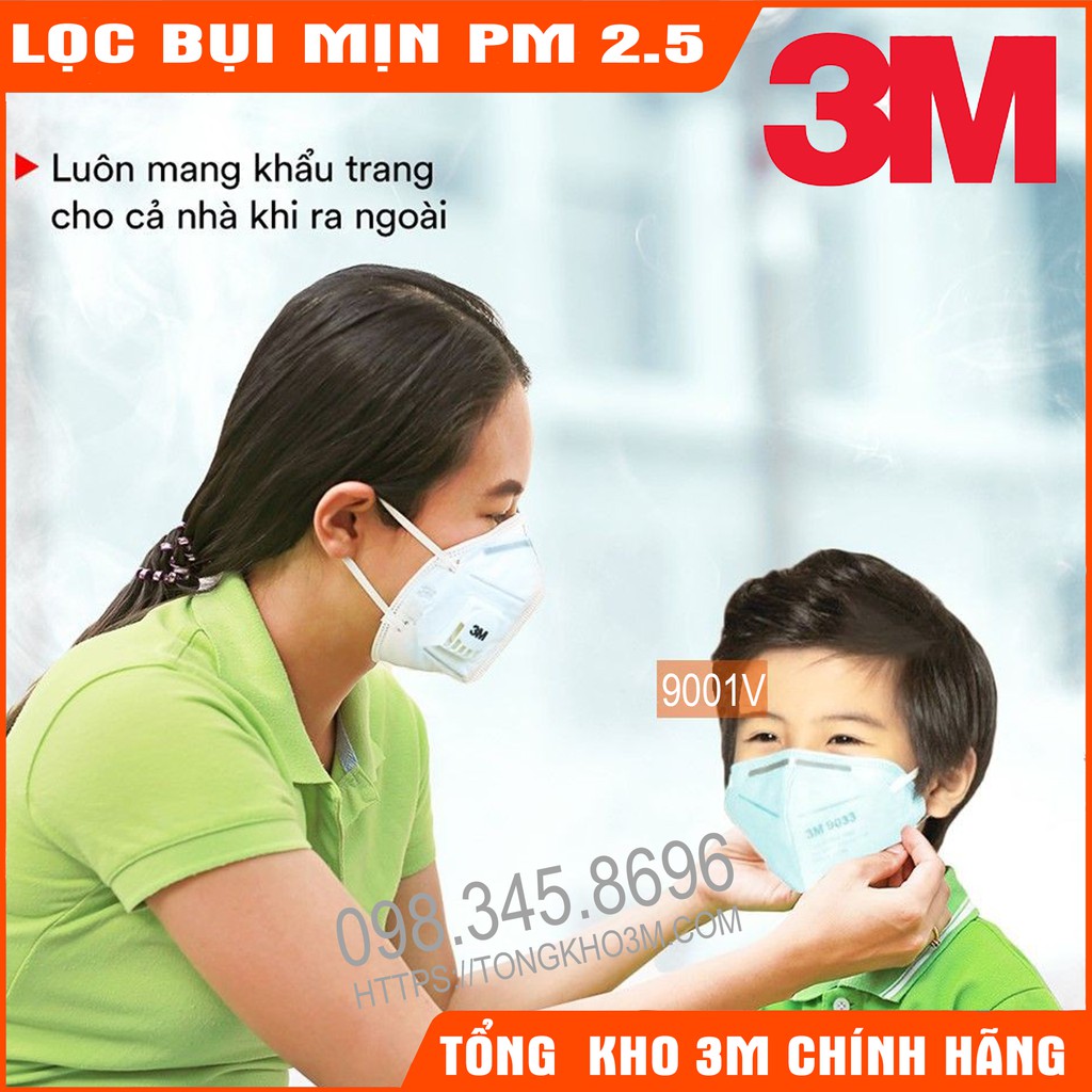 Khẩu Trang 3M 9001V/9001 Chống Dịch Hiệu Quả Có Van Thở