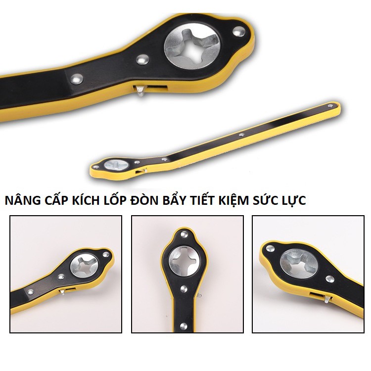 Tay đòn bẩy kích lốp TẶNG THÉP CHÊM cho mọi loại kích nâng gầm xe hơi thông minh tiết kiệm sức lực