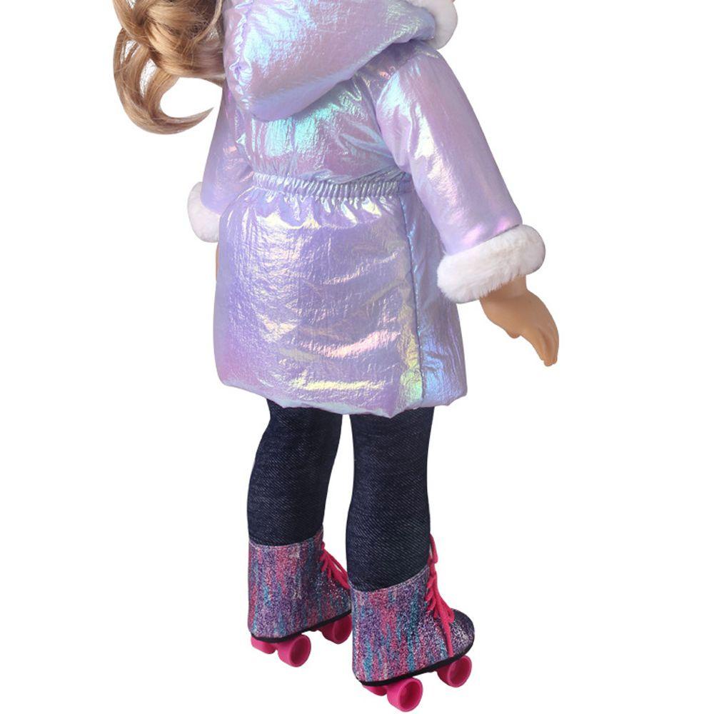 Áo Khoác Phao Cổ Lông Màu Sắc Cầu Vồng Cho Búp Bê 23.62 Inch 45cm