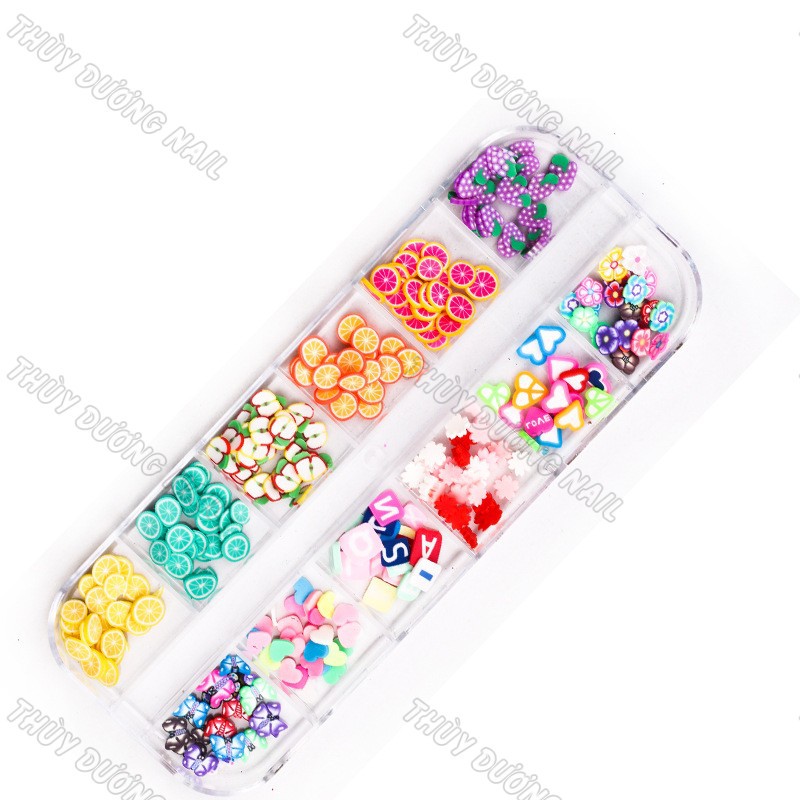 Set sáp 12 mẫu ẩn gel, ẩn bột trang trí móng