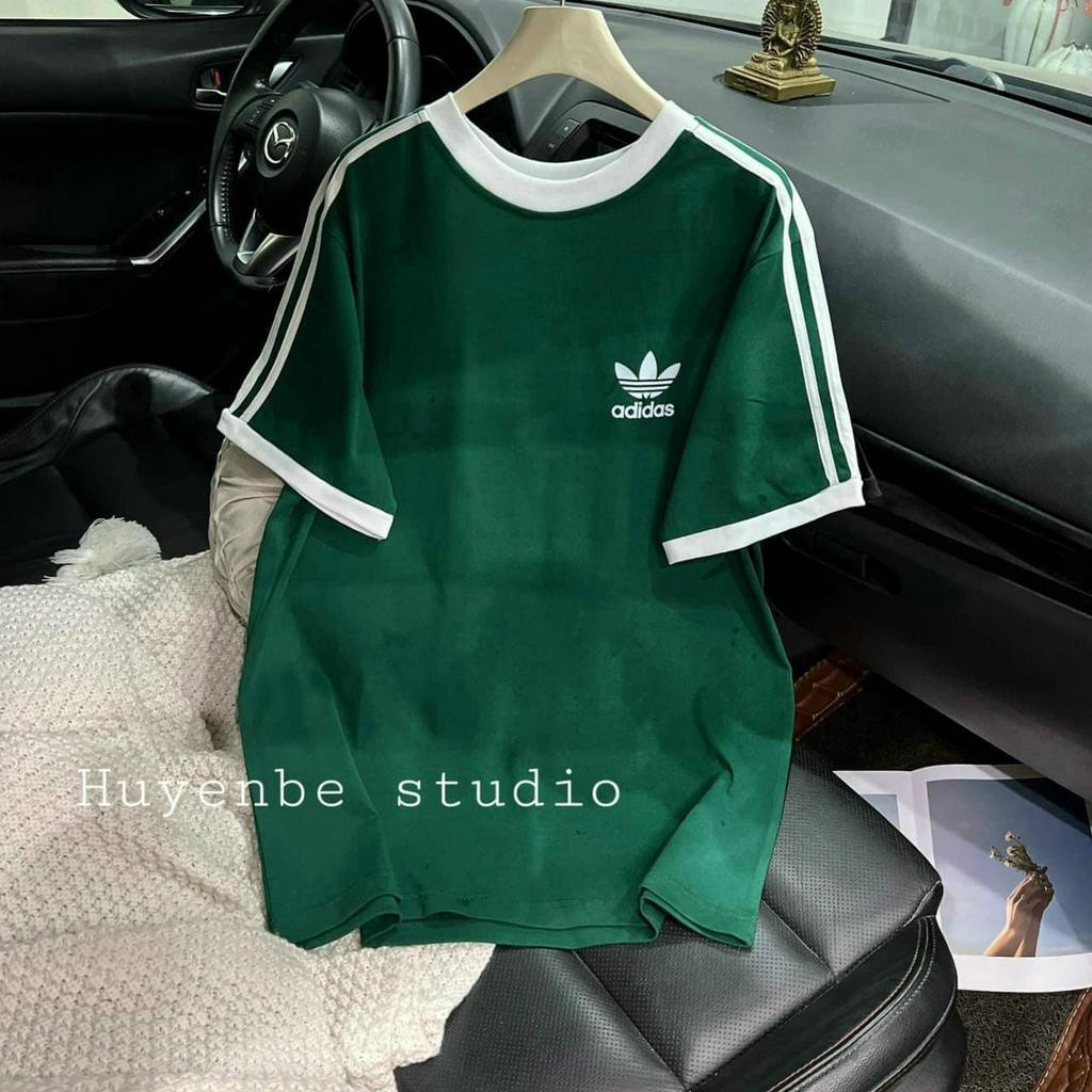 Áo Phong Tay Lỡ Dáng Rộng Nam Nữ Unisex Thêu Hình Sọc Tay 3158 Bigsize