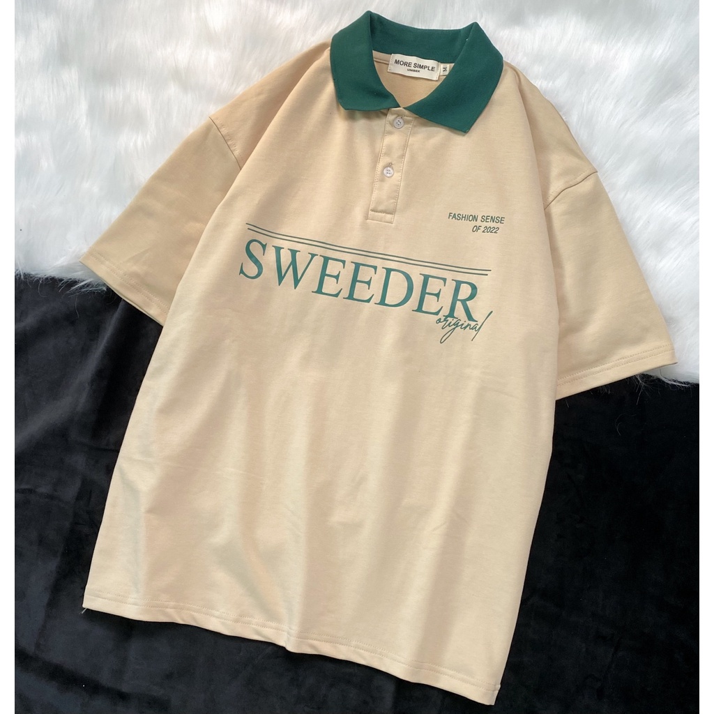 Áo thun Polo Sweeder Fashion Nam Nữ Unisex - áo thun cổ bẻ tay lỡ form rộng co giãn, thoáng mát GIDI