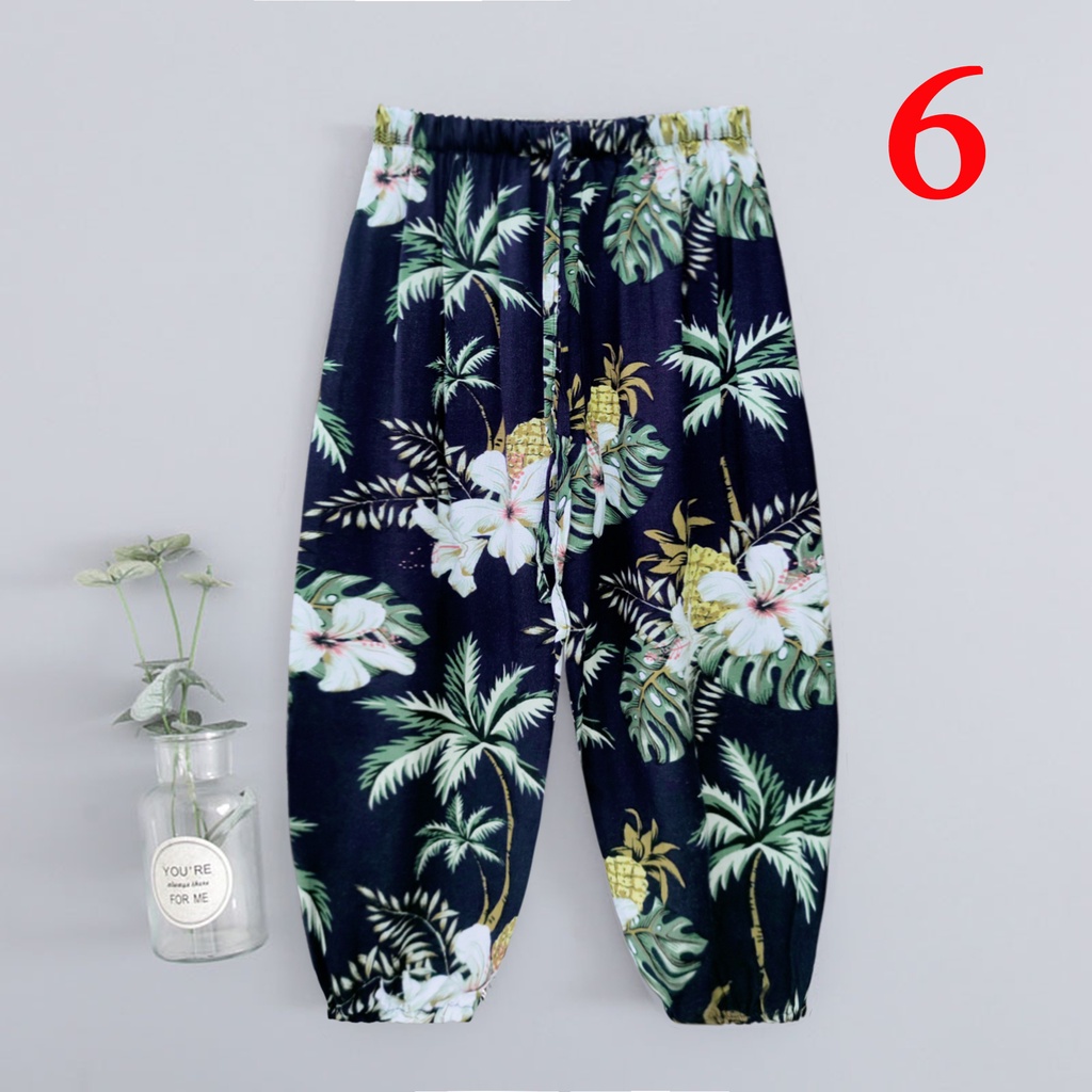 Quần Dài Chống Muỗi ống rộng  chất liệu Linen Cho Bé Trai Bé Gái Từ 1 đến 6 tuổi