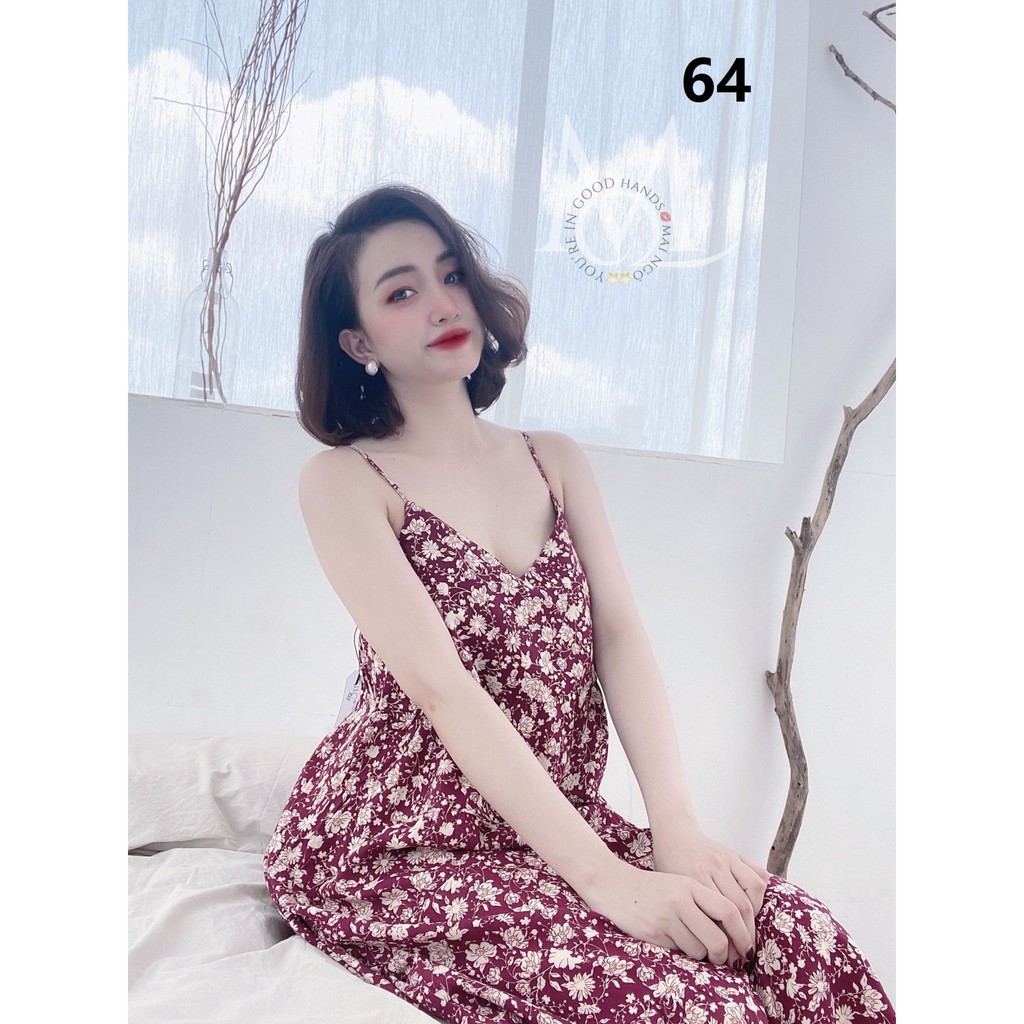 Váy ngủ Rita Shop mùa hè 2 dây chất lanh có họa tiết nữ tính dễ thương (50 màu) | BigBuy360 - bigbuy360.vn