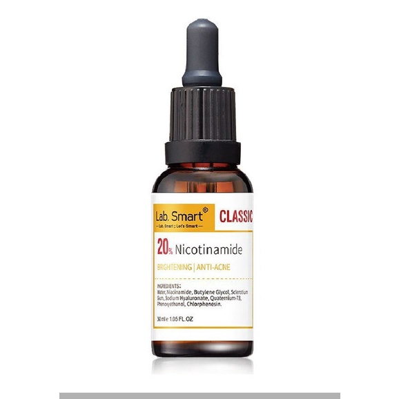 Tinh chất serum 20% NICOTINAMIDE - NIACINAMIDE kiềm dầu, dưỡng trắng 30ml LabSmart Đài Loan