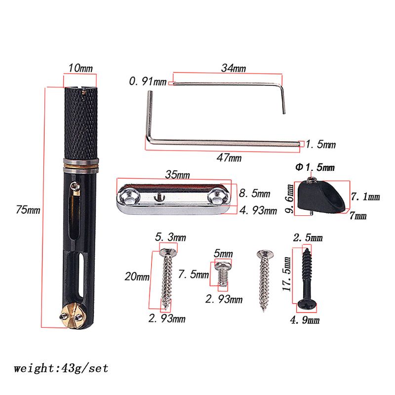 Phụ Kiện Cầu Đàn Bass Một Đầu Màu Đen 5 Dây Bằng Niken Chuyên Dụng Chất Lượng