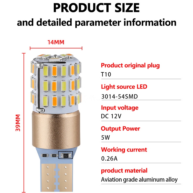 Set đèn led KEVANLY T10 T15 hai màu