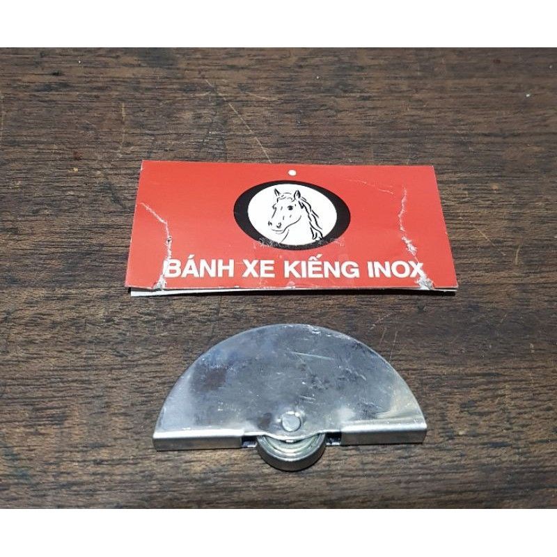 Bộ 4 bánh xe inox cửa lùa tủ bán nguyệt kính 5mm