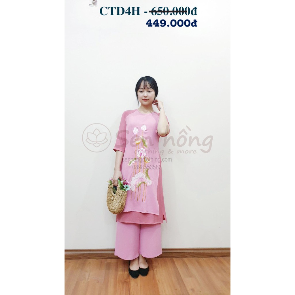 ÁO DÀI PHẬT TỬ ĐI LỄ CHÙA 4 TÀ VẢI ĐŨI - hàng thiết kế cao cấp