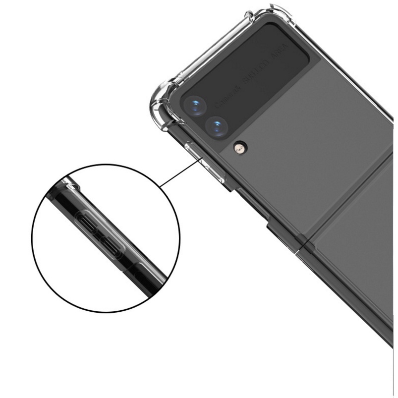 Ốp điện thoại silicone mềm trong suốt sang trọng chống sốc thời trang cho Samsung Galaxy Z Flip 3 Flip3 5g
