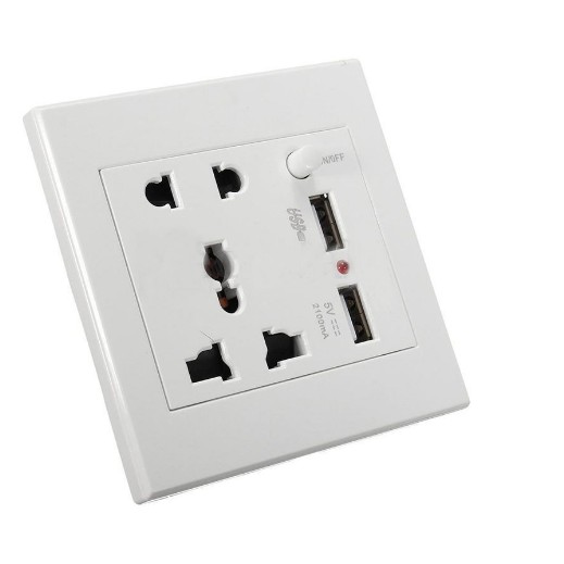 Ổ Cắm Điện Đa Năng Kèm  2 Ổ Sạc USB