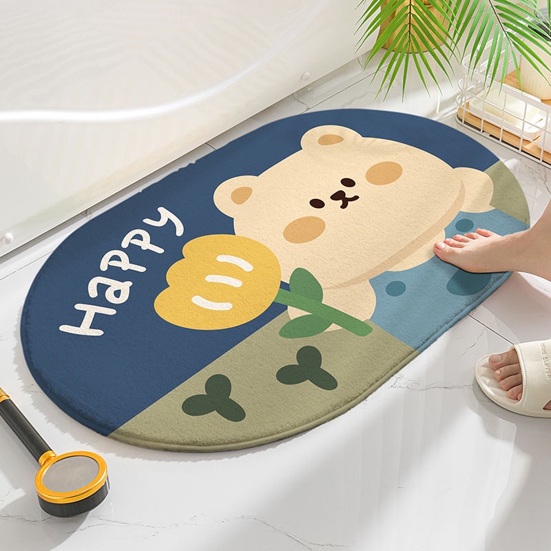 Thảm Phòng Tắm Thấm Sàn Phòng Tắm Thảm Chống Trượt Thảm Gia đình Thảm Cửa Nhà Bếp Thảm Phim Hoạt Hình