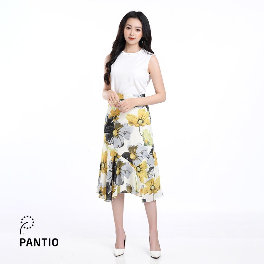 Chân váy dài chất liệu lụa họa tiết hoa nổi bật dáng xòe FJD1740 - PANTIO