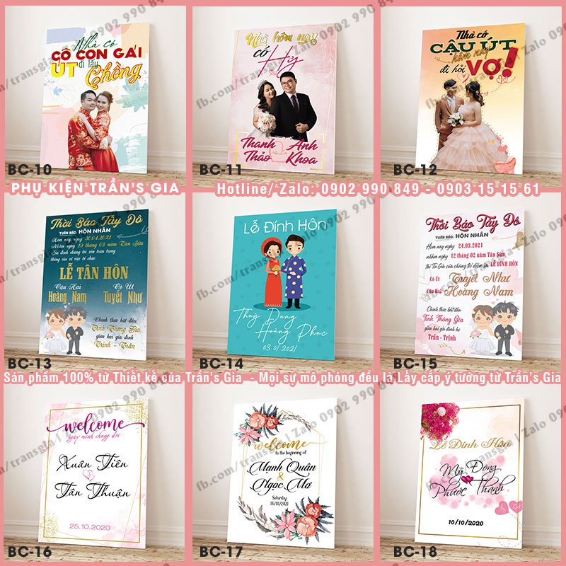Bảng Form Tên Cô Dâu - Chú Rể, , Đính Hôn - Lễ Vu Quy - Đám hỏi, Treo backdrop ,Treo cổng hoa