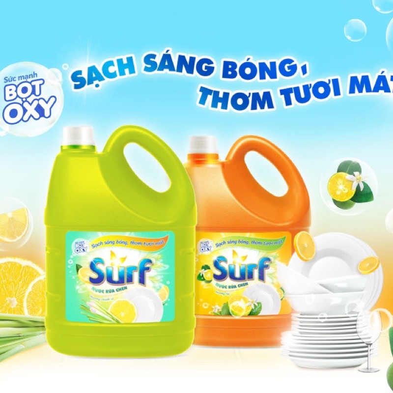 Nước Rửa Chén Surf Chai Hương Tắc / Chanh Xả 3.8Kg