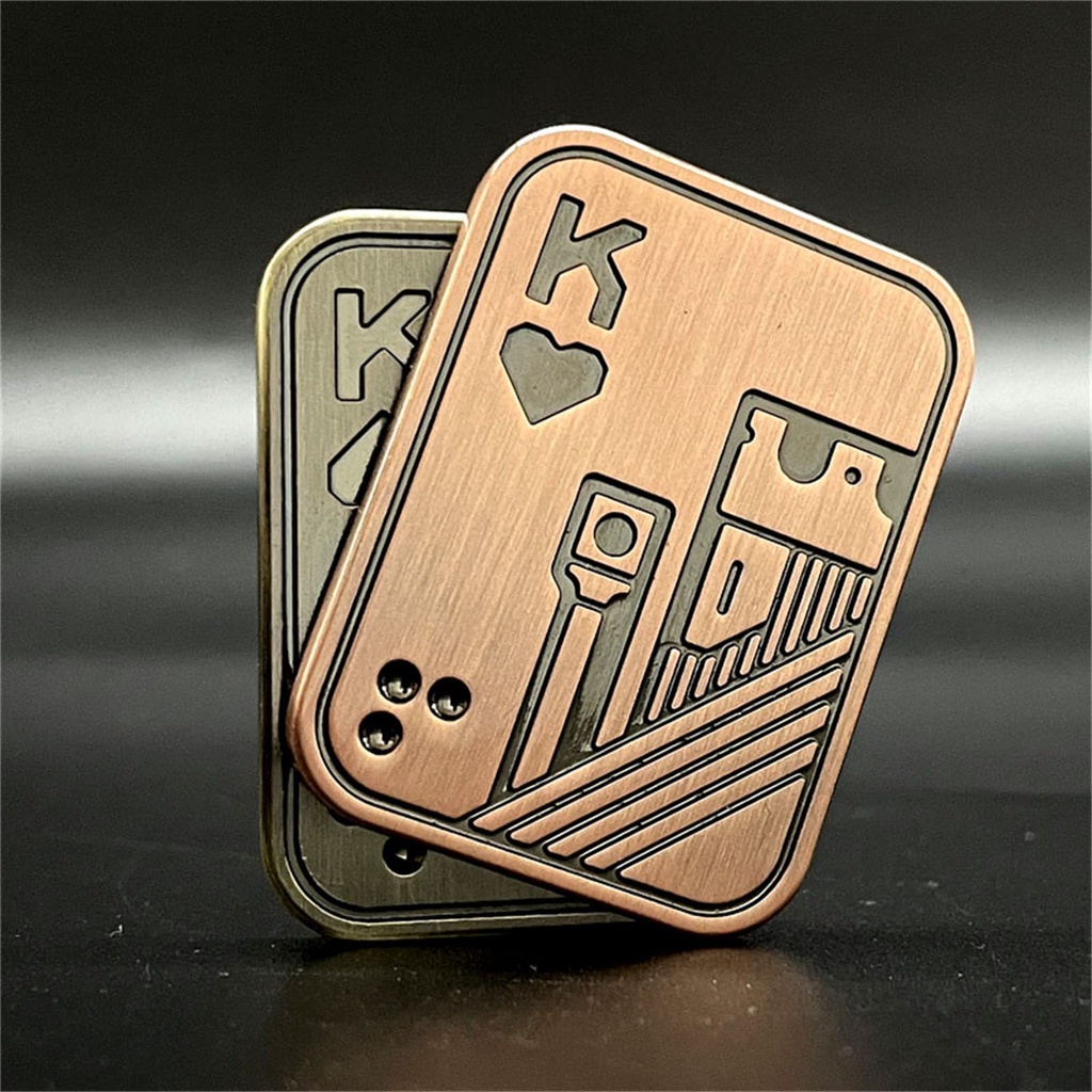 Đồ chơi thẻ bài xoay trượt ZIQQUCU kim loại hai mặt EDC từ tính giải tỏa căng thẳng dành cho người lớn
