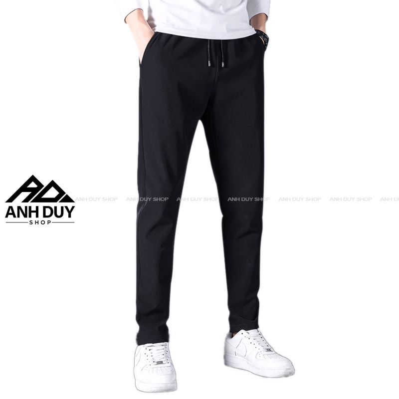 Quần Thể Thao Nam Nữ Dài Trơn Basic Ống Suông Thun Poly Phong Cách Thể Dục Unisex ANH DUY SHOP QD02