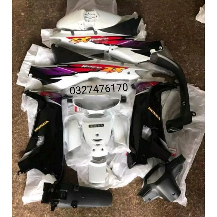 Bộ nhựa dàn áo xe WAVE ZX màu trắng zin chính hãng